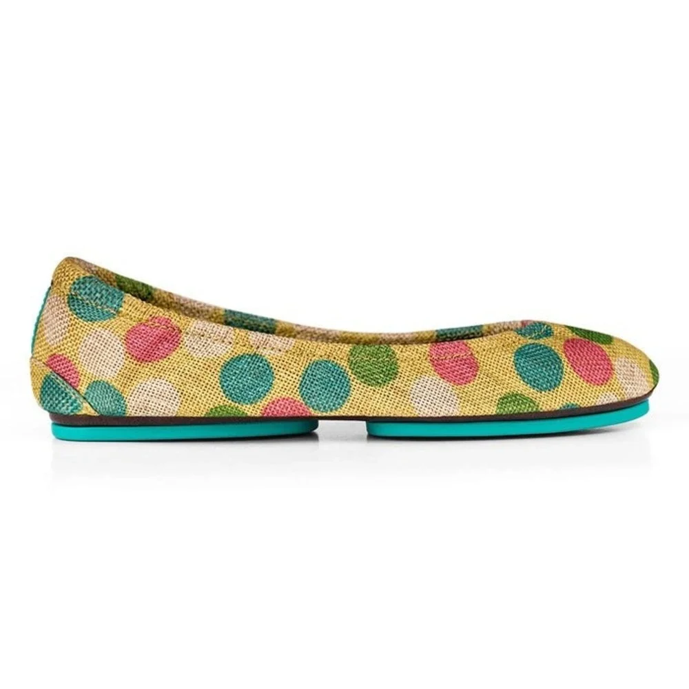 tieks by Gavrieli Echo Park Polka Dot Flats Sz 9 Like New